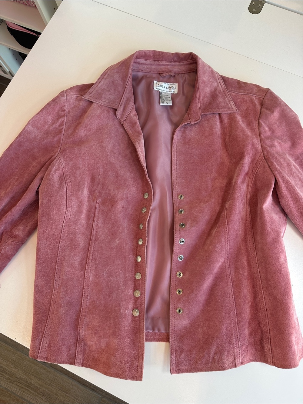 Live a Little Mauve Suede Snap-Front Jacket